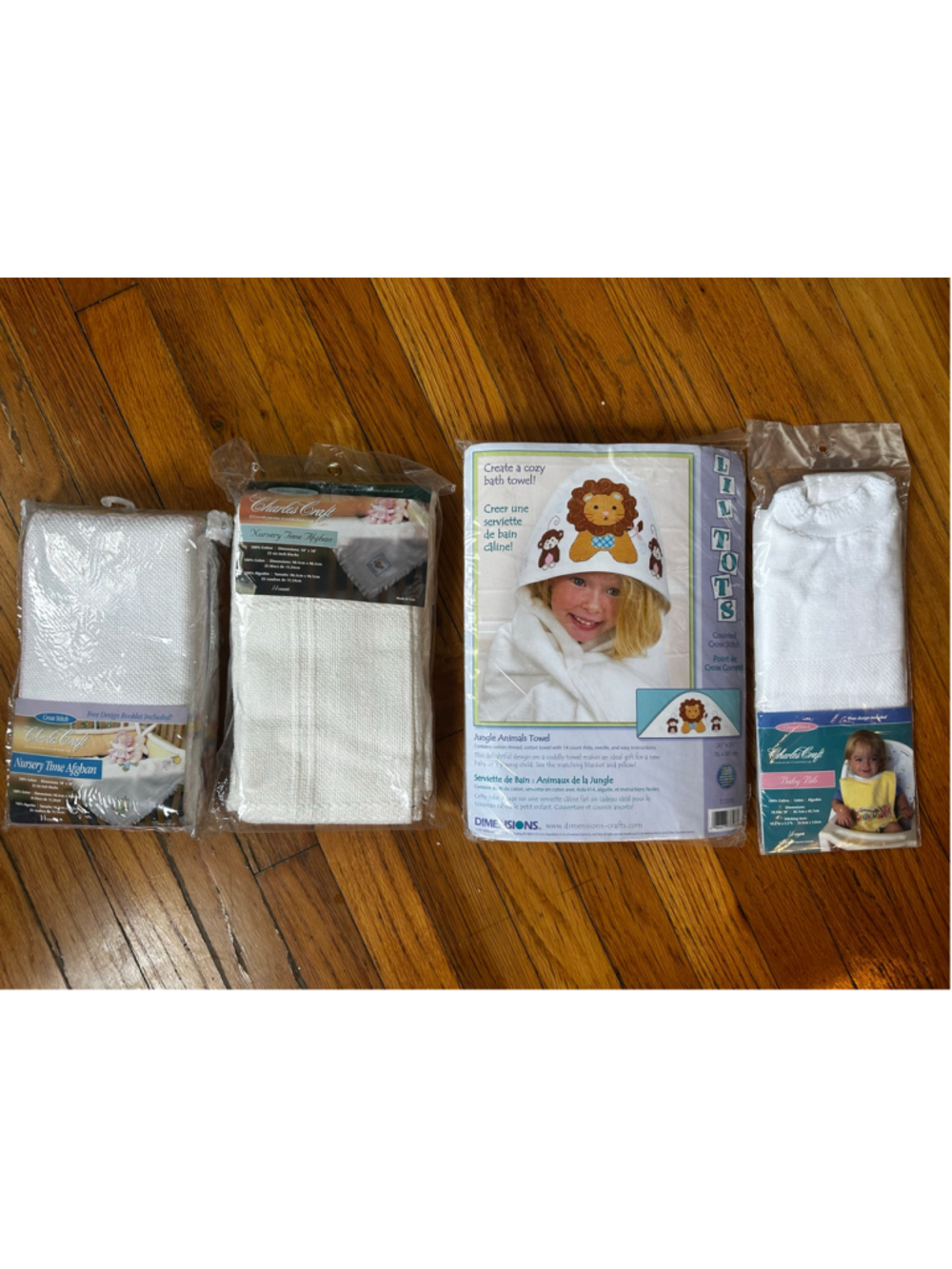 Vintage Deadstock Charles Craft & Dimensions Baby Cross Stitch Kit Lot Afghans
